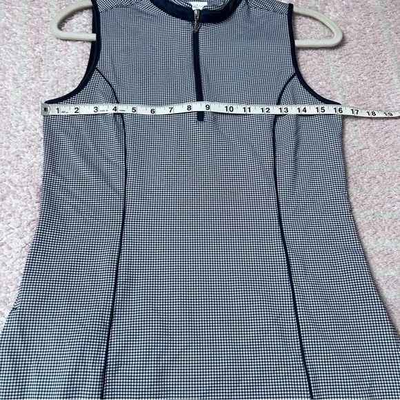 Greg Norman Womens Arielle Sleeveless Zip Golf Dress Size Small Navy Gingham - Picture 5 of 10